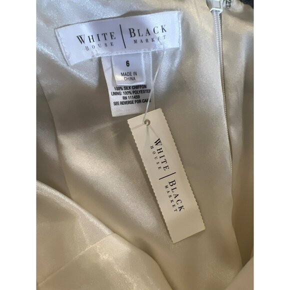 White House Black Market Silk Chiffon Strapless Dress 6 Short Prom Homecoming We - Picture 7 of 10